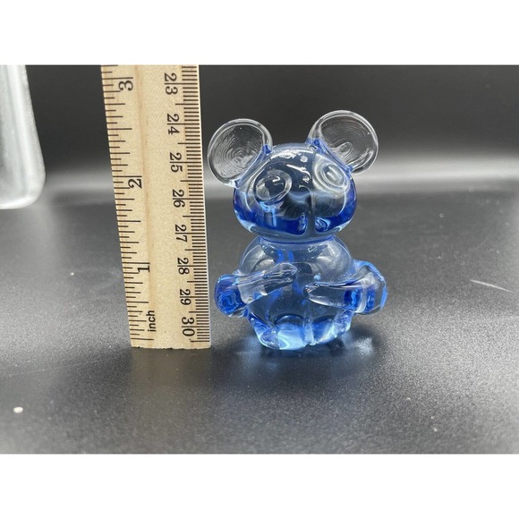Art Glass Mouse Figurine Blue Hand Blown Glass - Picture 9 of 9